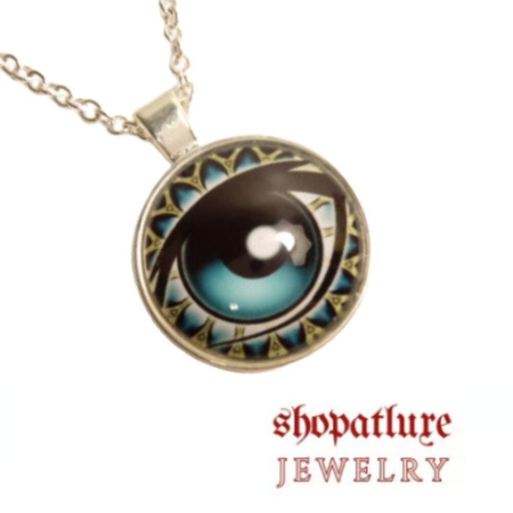 Fatima Evil Eye Glass Necklace - Picture 1 of 4